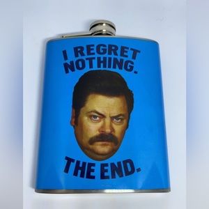 7oz Flask Parks and Rec I Regret Nothing. The End. NBC Ron Swanson